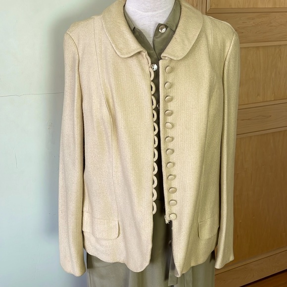 Vintage 60’s Oktavio High Class Wool Butter-Yellow Short Jacket, Size 46 EU/12US - Picture 10 of 16